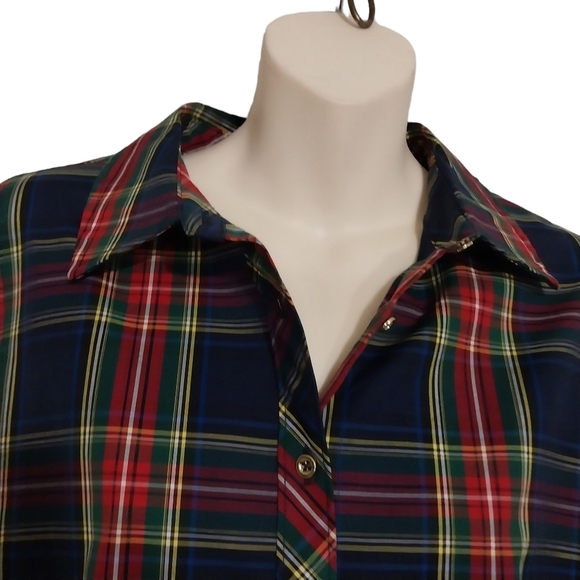 Talbots Plaid Button Down Long Sleeve Shirt Sz 12 - Picture 2 of 6